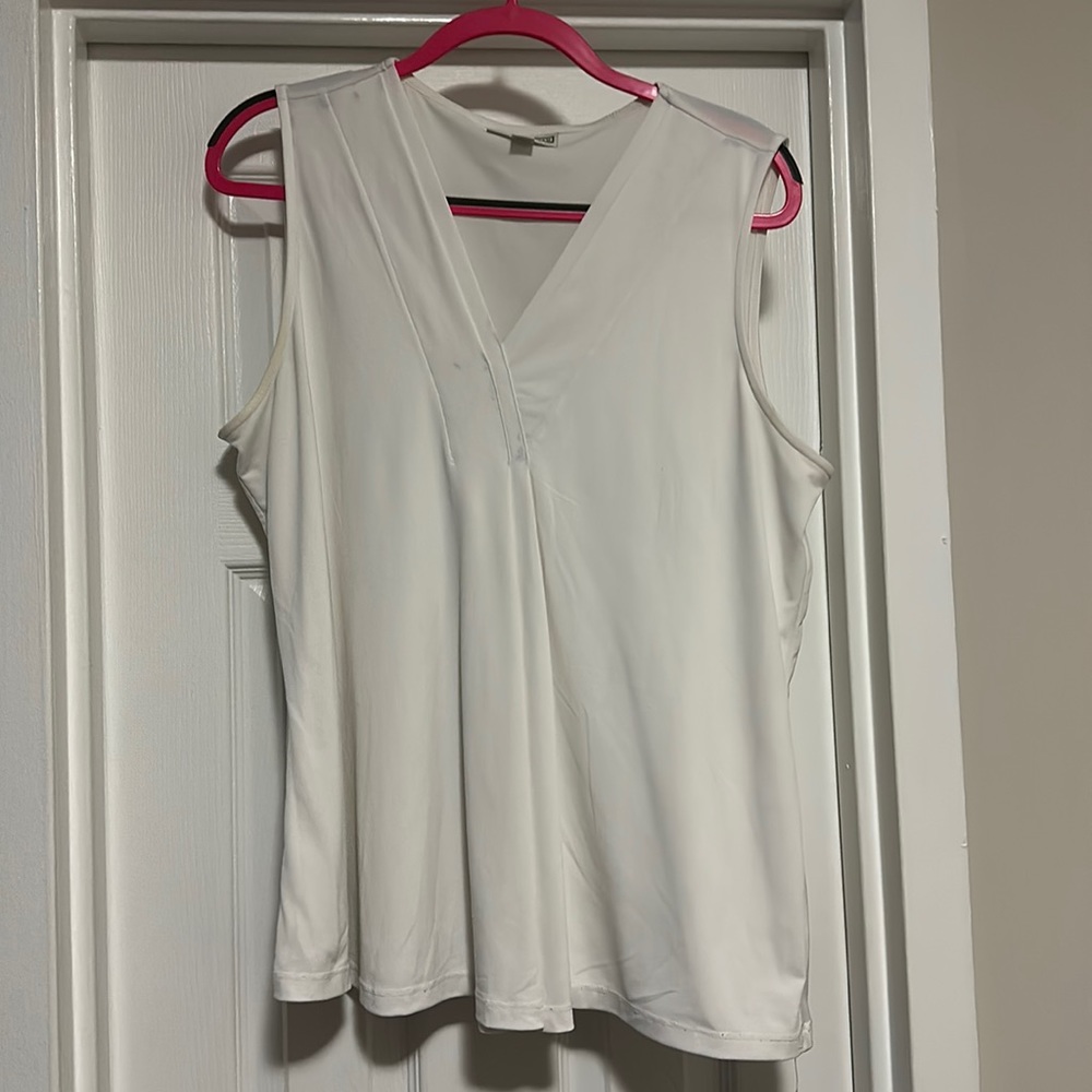 Dana Buchman Size XL white sleeveless work top